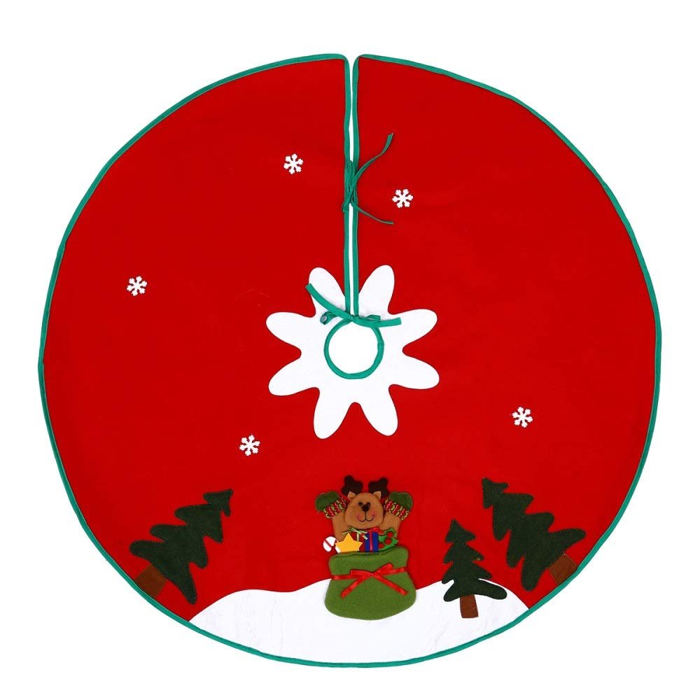 LJFMDLN Christmas Tree Skirt, 40 Inch Non-Wovens Xmas Tree Skirt Ornament Base Cover Mat for New Year Party