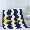 3 Piece Bath Towel Set, Yellow Ocean Anchor Luxury Towels Set for Bathroom Soft Bath Shower Towels Absorbent Bathroom Towels Set ( 1 Bath Towel, 1 Hand Towel, 1 Washcloth ) Navy Blue White Ripple view 3