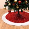 LJFMDLN Christmas Tree Skirt, 36 Inch Fluffy Sequin Tree Dress Mat Shining Rug for Xmas Trees Ornaments (Color : Pink) view 2