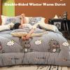 XYXHEII Lamb Velvet Winter Quilt, Super Warm Duvet, Breathable Double-Sided Comforter, Extra Luxury Hotel Quilted, Microfibre Quilts, Soft Touch, Autumn and Winter Quilt (D 200x230cm(4.5kg)) view 2