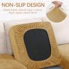 hyha Velvet Couch Cushion Covers, Soft Sofa Seat Covers for sectional 2 Cushion Couch Washable, Magic Sofa Slipcover with Elastic Bottom, Non-Slip Furniture Protector for Pets, Kid(Medium, Camel) view 2