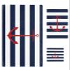 3 Piece Bath Towel Set, Red Anchor Prints on Navy Blue and White Stripes Geometric Towels Set for Bathroom Soft Bath Shower Towels Absorbent Bathroom Towels Set(1Bath Towel,1Hand Towel,1Washcloth) view 1