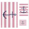 3 Piece Bath Towel Set, Ocean Theme Anchor Pink Geometric Stripes Texture Pattern Towels Set for Bathroom Soft Bath Shower Towels Absorbent Bathroom Towels Set(1Bath Towel,1Hand Towel,1Washcloth) view 1