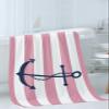 3 Piece Bath Towel Set, Ocean Theme Anchor Pink Geometric Stripes Texture Pattern Towels Set for Bathroom Soft Bath Shower Towels Absorbent Bathroom Towels Set(1Bath Towel,1Hand Towel,1Washcloth) view 3