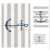 3 Piece Bath Towel Set, Ocean Theme Anchor Beige Stripes Simple Pattern Luxury Towels Set for Bathroom Soft Bath Shower Towels Absorbent Bathroom Towels Set ( 1 Bath Towel, 1 Hand Towel, 1 Washcloth ) view 1