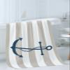 3 Piece Bath Towel Set, Ocean Theme Anchor Beige Stripes Simple Pattern Luxury Towels Set for Bathroom Soft Bath Shower Towels Absorbent Bathroom Towels Set ( 1 Bath Towel, 1 Hand Towel, 1 Washcloth ) view 3