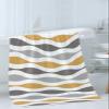 3 Piece Bath Towel Set, Abstract Geometric Wave Lines Towels Set for Bathroom Soft Bath Shower Towels Absorbent Bathroom Towels Set(1Bath Towel,1Hand Towel,1Washcloth) Yellow and Gray Medieval Print view 3