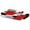 3 Piece Bath Towel Set, Abstract Geometric Luxury Towels Set for Bathroom Soft Bath Shower Towels Absorbent Bathroom Towels Set ( 1 Bath Towel, 1 Hand Towel, 1 Washcloth ) Red Black Gray Color Block view 2