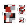3 Piece Bath Towel Set, Abstract Geometric Luxury Towels Set for Bathroom Soft Bath Shower Towels Absorbent Bathroom Towels Set ( 1 Bath Towel, 1 Hand Towel, 1 Washcloth ) Red Black Gray Color Block view 4