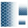 3 Piece Bath Towel Set, Moroccan Style Blue Gradient Geometric Texture Luxury Towels Set for Bathroom Soft Bath Shower Towels Absorbent Bathroom Towels Set ( 1 Bath Towel, 1 Hand Towel, 1 Washcloth ) view 1