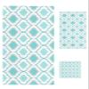 LEOSUCRE 3 Piece Bath Towel Set, Morocco Geometric Luxury Towels Set for Bathroom Soft Bath Shower Towels Absorbent Bathroom Towels Set (1 Bath Towel, 1 Hand Towel, 1 Washcloth) Modern Art Style Blue view 1
