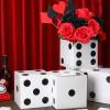Sinmoe 6 Pcs Dice Favor Boxes Bulk 7 x 7 x 7 Inch Large Casino Cardboard Box 3D Dice Table Centerpieces for Casino Theme Birthday Party Decoration Las Vegas Game Night Party Suppy(Black Dots on White) view 1