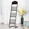 ZIMGOD 3 Tier Magazine Holder Rack, Metal Brochure Display Stand, Living Room Floor/Workroom/Office/Library Literature Stand Organizers (Color : Black) view 1