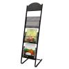ZIMGOD 3 Tier Magazine Holder Rack, Metal Brochure Display Stand, Living Room Floor/Workroom/Office/Library Literature Stand Organizers (Color : Black) view 2