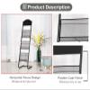 ZIMGOD 3 Tier Magazine Holder Rack, Metal Brochure Display Stand, Living Room Floor/Workroom/Office/Library Literature Stand Organizers (Color : Black) view 3