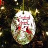 2022 Cardinals' Appear Angel are Near Christmas Tree Ornament Christmas in Heaven Memorial Xmas Ornament Wild Birds on A Branch Hummingbirds Collectible Gift for Holiday Party Decorations Ceramic view 3