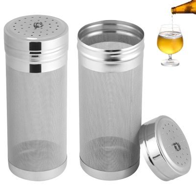 2Pcs Beer Dry Filter, Mesh Cornelius Keg 300 Micron Filter for Beer Brewing Stainless Steel Hop Strainer Cartridge Beer Brewing Hop Strainer for Home Beer