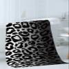3 Piece Bath Towel Set, Ombre Leopard Print Luxury Towels Set for Bathroom Soft Bath Shower Towels Absorbent Bathroom Towels Set ( 1 Bath Towel, 1 Hand Towel, 1 Washcloth ) Animal Skin Black Gray view 3