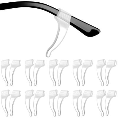 ARTIBETTER 20 Pairs Transparent Silicone Eyeglass Ear Hooks - Non-Slip Ear Grips for Sunglasses, Sports, and Everyday Use