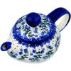 Polmedia Polish Pottery Tea Pot with Sifter UNIKAT - Stormy Vines Pattern Handmade in Boleslawiec Poland by Ceramika Bona + Certificate of Authenticity view 1