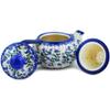 Polmedia Polish Pottery Tea Pot with Sifter UNIKAT - Stormy Vines Pattern Handmade in Boleslawiec Poland by Ceramika Bona + Certificate of Authenticity view 2