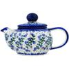 Polmedia Polish Pottery Tea Pot with Sifter UNIKAT - Stormy Vines Pattern Handmade in Boleslawiec Poland by Ceramika Bona + Certificate of Authenticity view 3