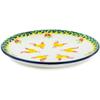 Polmedia Polish Pottery Dessert Plate - Yellow Rooster Pattern Handmade in Boleslawiec Poland + Certificate of Authenticity view 2