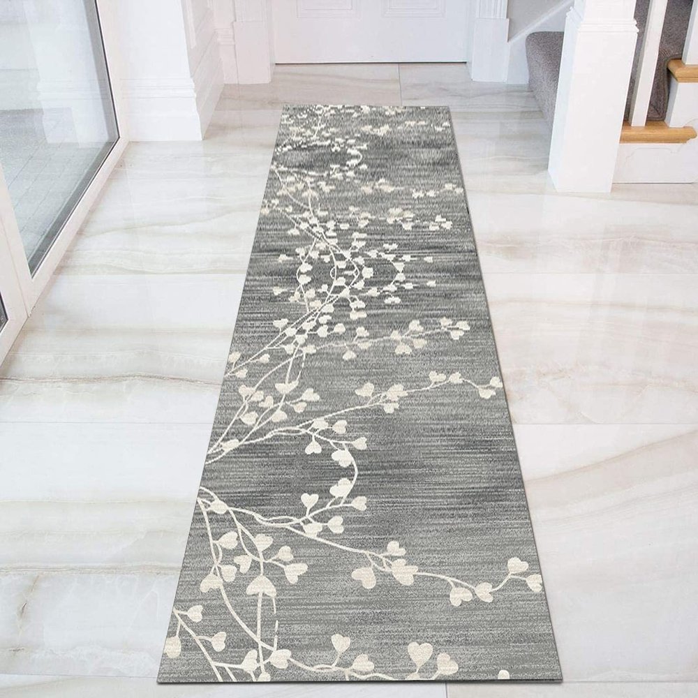 GRAPKS Runners Rug for Hallway Non-Slip, Modern Grey Carpet Corridor Kitchen Doorway Carpet Runner Mat Washable Bedroom Area Rug 60cm/70cm/80cm/100cm Wide (Size : 2.3 ft x 3.3 ft)