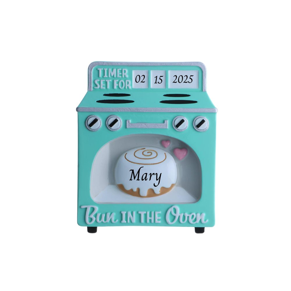2025 Personalized Christmas Tree Ornament for Pregnant - Bun in The Oven Customized Christmas Custom Ornament-Keepsake New Mom and Dad-Free Customization