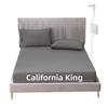 JIUMIWA Grounding Sheet Cali King Size with 15ft Cord, 90% Organic Cotton + 10% Silver Fiber, Conductive Earthing Bed Sheets for Better Sleep and Wellness (Gray, Cali King - 72"x84"x13") view 1