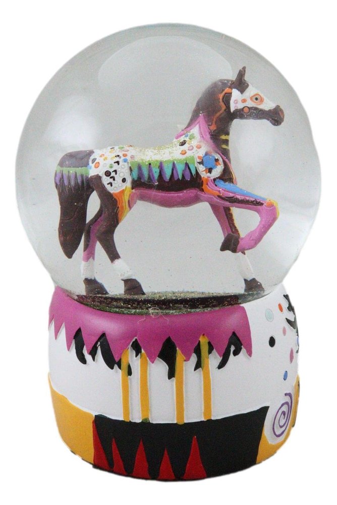 Set of 1 Trail of Painted Ponies Western Praire Horizon Horse Glitter Water Globe Decor