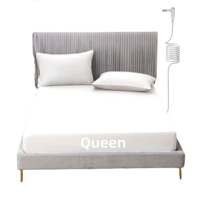 JIUMIWA Grounding Sheet Queen Size with 15ft Cord, 90% Organic Cotton + 10% Silver Fiber, Conductive Earthing Bed Sheets for Better Sleep and Wellness (White, Queen - 60"x80"x13")
