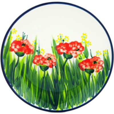 Polmedia Polish Pottery Dessert Plate UNIKAT - Spring Dream Pattern Handmade in Boleslawiec Poland + Certificate of Authenticity