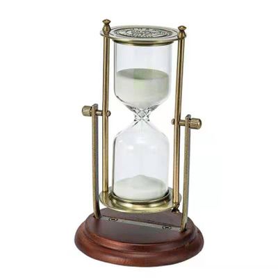 Hourglass Sand Timer 15/30 Minutes, Sand Clock Sand Watch Metal Rotating Sandglass Timer Sand for Christmas Gifts Wedding Home Desk Office Classroom Decor,15min