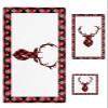 3 Piece Bath Towel Set, Christmas Luxury Towels Set for Bathroom Soft Bath Shower Towels Absorbent Bathroom Towels Set ( 1 Bath Towel, 1 Hand Towel, 1 Washcloth ) Red Winter Elk Checkered Texture view 1