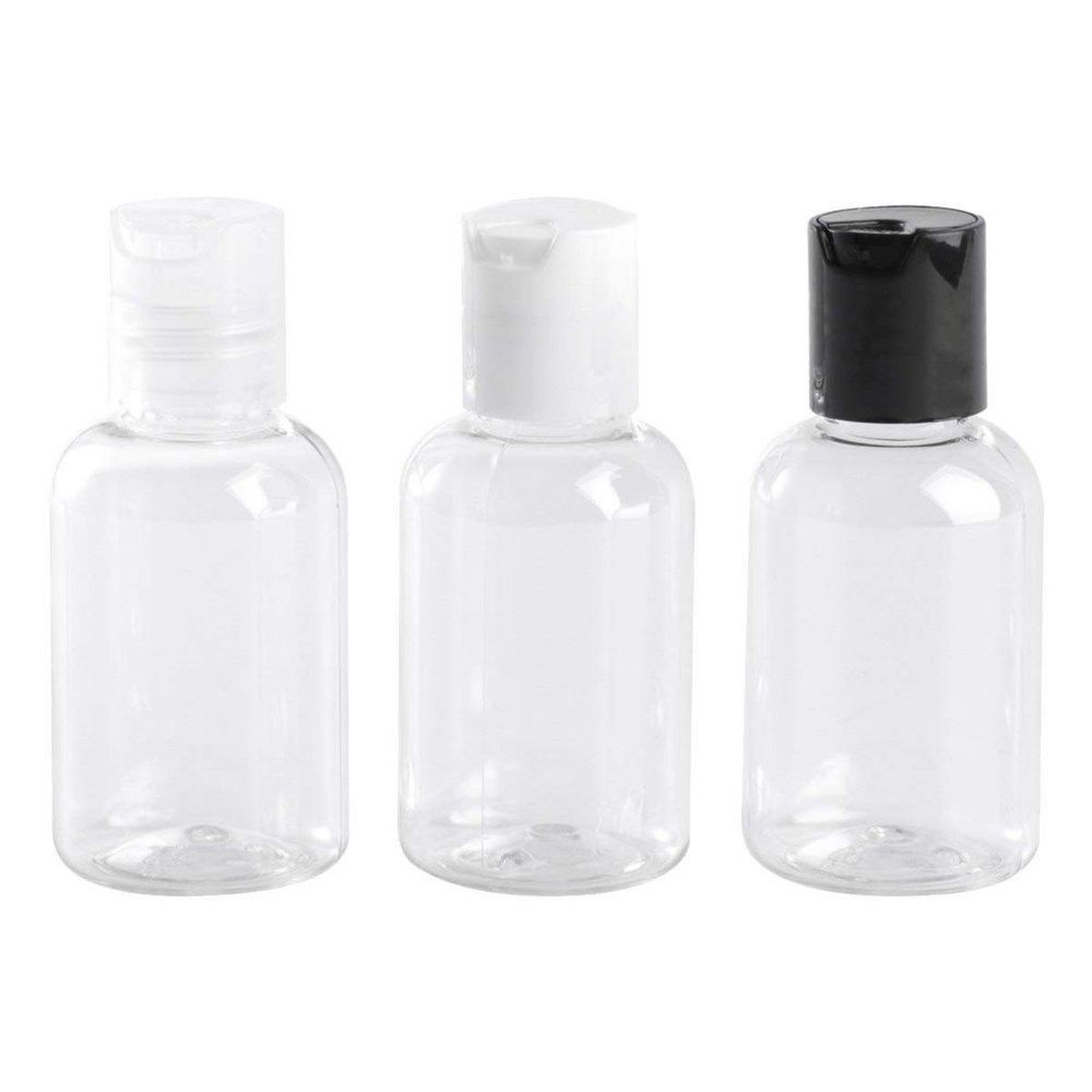 STOBAZA 12pcs Travel Lotion Bottle Dispenser Press Disc Caps Versatile Plastic Containers for Shampoo Skin Cleanser and Massage Oils White Random Cover