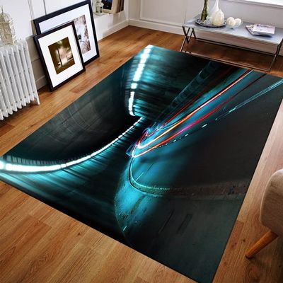 Road Rug, Race Track Rug, Teen Room Rug, Neon Effect Rug, MR65 (70x110)=180x280cm
