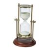 Jayiaine Hourglass Sand Timer 15/30 Minutes, Sand Clock Sand Watch Metal Rotating Sandglass Timer Sand Wedding Home Desk Office Classroom Decor,Brown 15min view 1