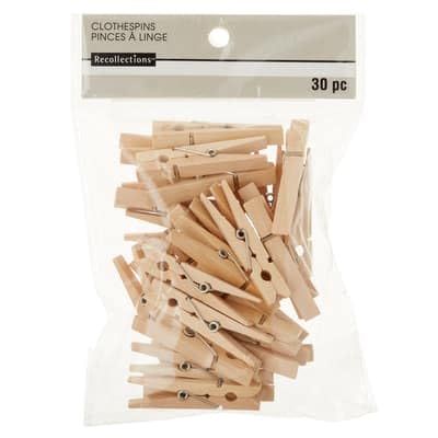 12 Packs: 30 ct. (360 Total) Natural Brown Medium Clothespins by Recollections