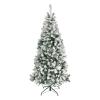 National Tree Company 6 ft Acacia Flocked Artificial Christmas Tree, Unlit Christmas Decoration Unlit, Pencil Profile, Hinged Branches, Includes Metal Stand view 1