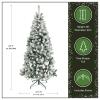 National Tree Company 6 ft Acacia Flocked Artificial Christmas Tree, Unlit Christmas Decoration Unlit, Pencil Profile, Hinged Branches, Includes Metal Stand view 4