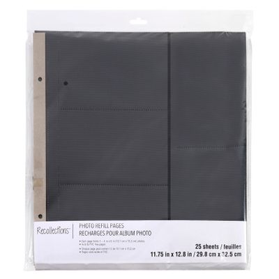 Recollections 5 Slot 4" x 6" Photo Album Refill Pages, 6 Packs: 25 ct. (150 total)