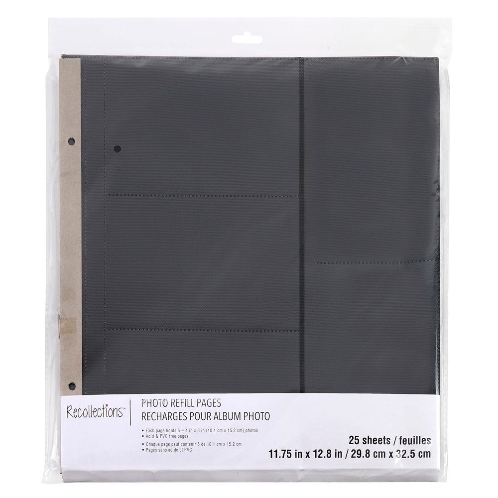 Recollections 5 Slot 4" x 6" Photo Album Refill Pages, 6 Packs: 25 ct. (150 total)