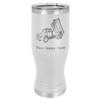 LaserGram 14oz Vacuum Insulated Pilsner Mug, Dump Truck, Personalized Engraving Included (White) view 1
