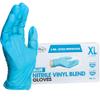 ForPro Disposable Nitrile Vinyl Blend Gloves, 4 Mil Extra Protection, Powder-Free, Latex-Free, Non-Sterile, Food Safe, Blue, X-Large, 100-Count view 1