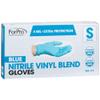 ForPro Professional Collection Disposable Nitrile Vinyl Blend Gloves, 4 Mil Extra Protection, Powder-Free, Latex-Free, Non-Sterile, Food Safe, Blue, Small, 100-Count view 2