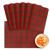 13X19 Inch Farmhouse Placemats Set of 6 PCS, Heat-Resistant Non-Slip PVC Dinning Table Mats Kitchen Table Mats, Christmas Red and Green Plaid Vinyl Placemats for Kids Party Dining Decor