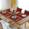 13X19 Inch Farmhouse Placemats Set of 6 PCS, Heat-Resistant Non-Slip PVC Dinning Table Mats Kitchen Table Mats, Christmas Red and Green Plaid Vinyl Placemats for Kids Party Dining Decor view 4