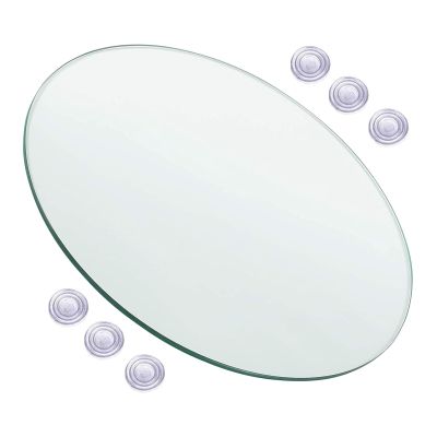 V3VOGUE Glass Table Top Round 9mm Thick Heavy Duty Tempered Glass Table Top, 14in to 40in, Clear Plate Glass Easy Clean, Heat Resistants, Glass Table Cover Protector for Dining Tabletop