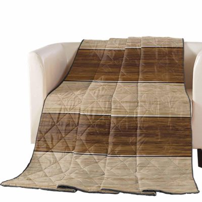 T&H XHome Quilt Oversized King Luxury Quilted Comforter Bedspread-Thin Soft Cozy, Vintage Rustic Brown Wood Grain Reversible Stitched Summer Lightweight Quilt Coverlet for All Season Oversized King
